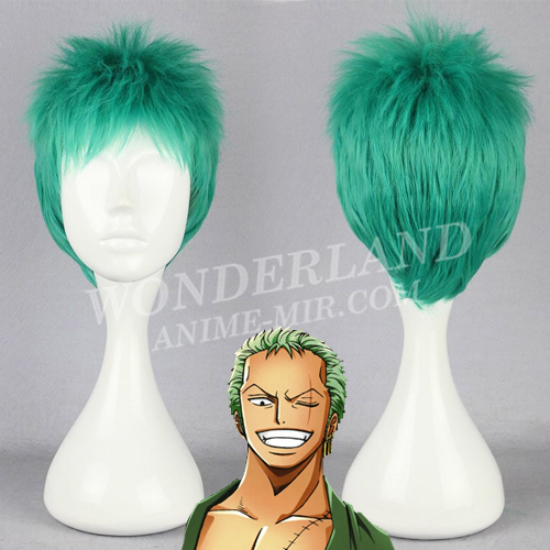 Косплей парик Ван Пис Зоро зеленый 28см / One Piece - Zoro wig